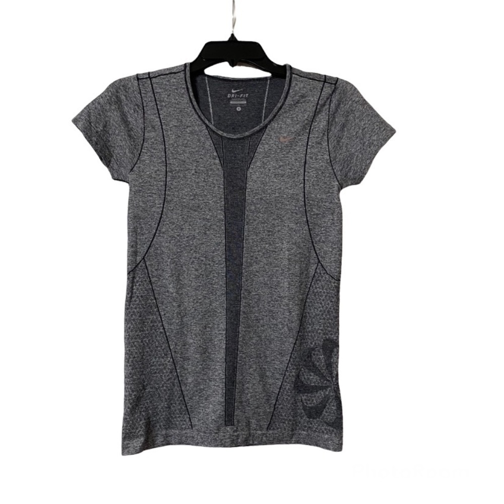 Nike Womens Dri-Fit Knit Running Shirt Grey Size Small